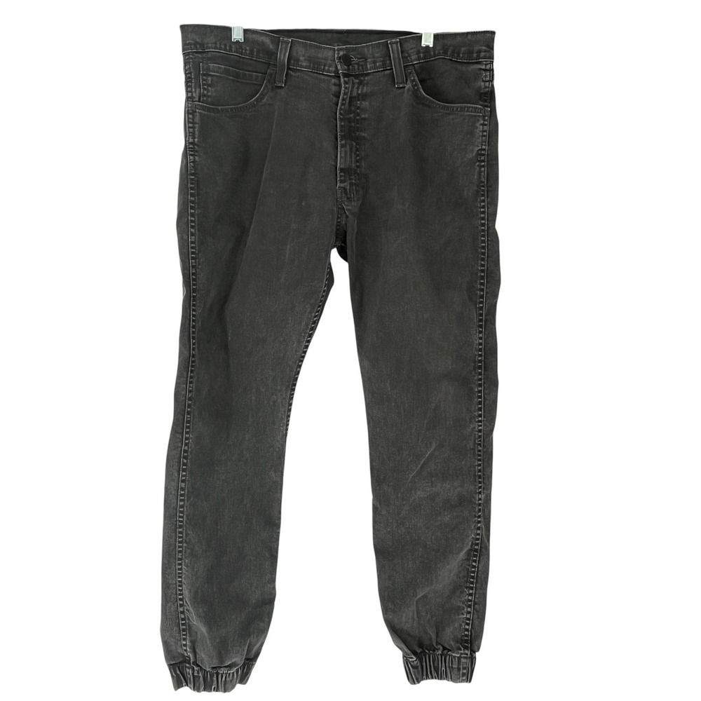 H&M Sz 34 Cargo Pants Utility Tactical Black Adjustable Belt Multiple Pockets